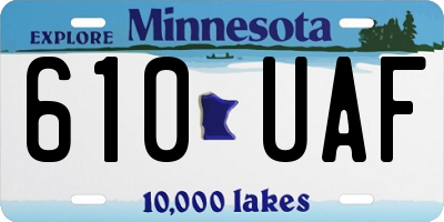 MN license plate 610UAF