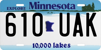MN license plate 610UAK