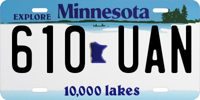 MN license plate 610UAN