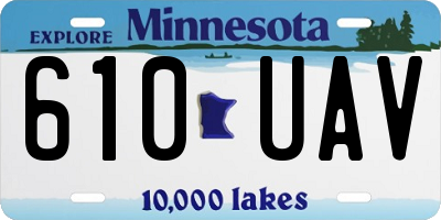 MN license plate 610UAV
