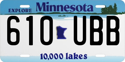 MN license plate 610UBB