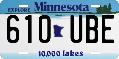 MN license plate 610UBE