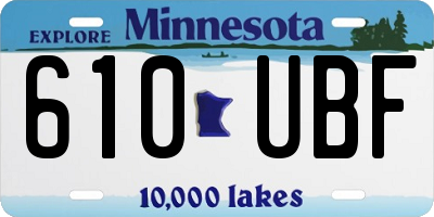 MN license plate 610UBF