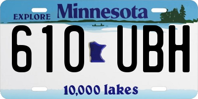 MN license plate 610UBH