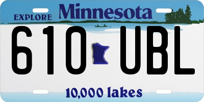 MN license plate 610UBL