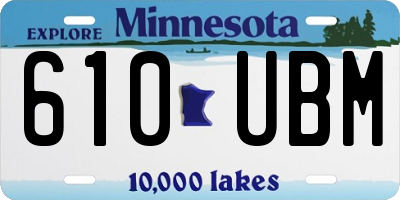 MN license plate 610UBM