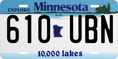 MN license plate 610UBN