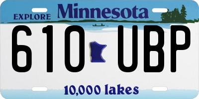 MN license plate 610UBP