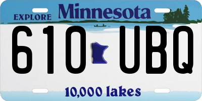 MN license plate 610UBQ