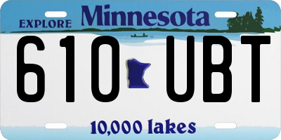 MN license plate 610UBT