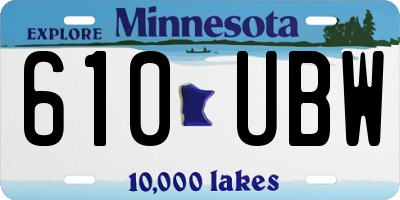 MN license plate 610UBW