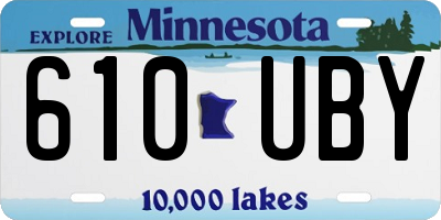 MN license plate 610UBY