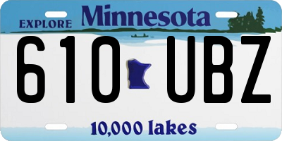 MN license plate 610UBZ