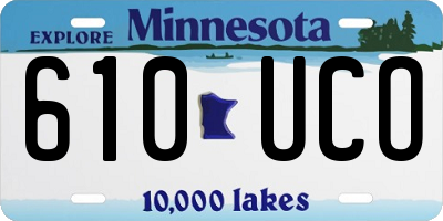 MN license plate 610UCO