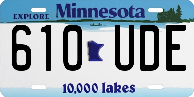 MN license plate 610UDE