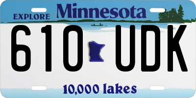 MN license plate 610UDK