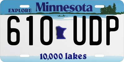 MN license plate 610UDP