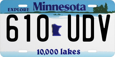 MN license plate 610UDV