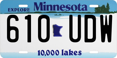 MN license plate 610UDW