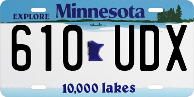 MN license plate 610UDX