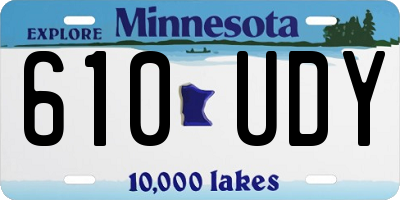 MN license plate 610UDY