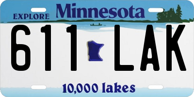 MN license plate 611LAK