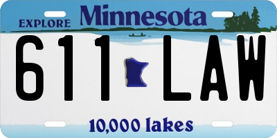 MN license plate 611LAW