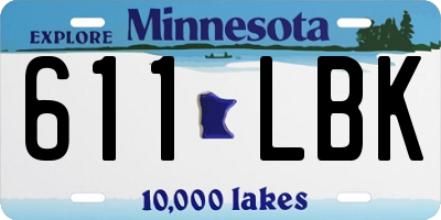 MN license plate 611LBK