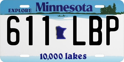 MN license plate 611LBP