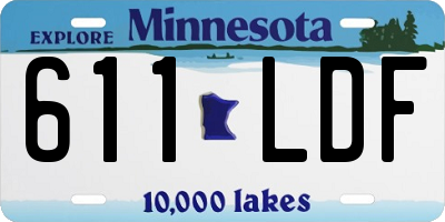 MN license plate 611LDF