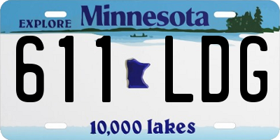 MN license plate 611LDG