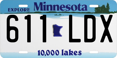 MN license plate 611LDX