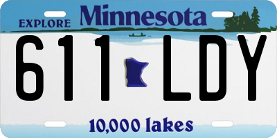 MN license plate 611LDY