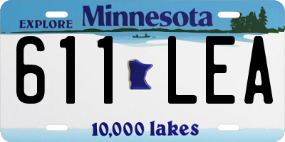 MN license plate 611LEA