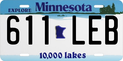 MN license plate 611LEB