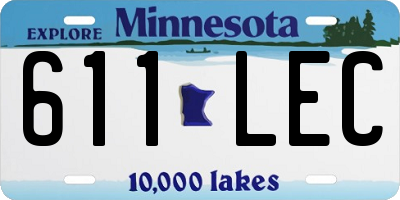 MN license plate 611LEC