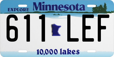MN license plate 611LEF