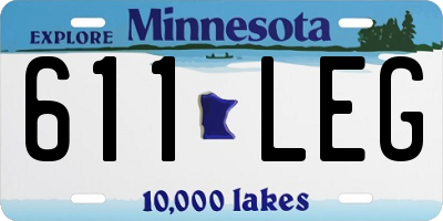 MN license plate 611LEG