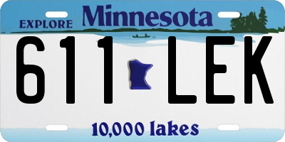 MN license plate 611LEK