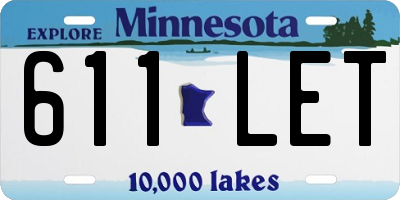 MN license plate 611LET