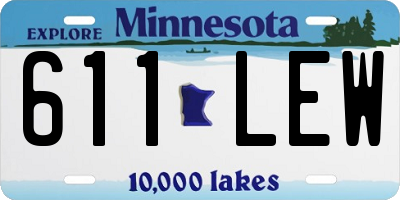 MN license plate 611LEW