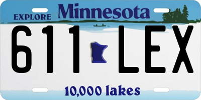 MN license plate 611LEX