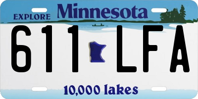 MN license plate 611LFA