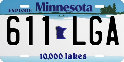 MN license plate 611LGA