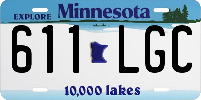 MN license plate 611LGC