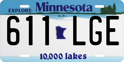 MN license plate 611LGE