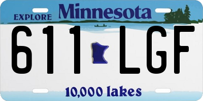 MN license plate 611LGF