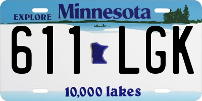 MN license plate 611LGK