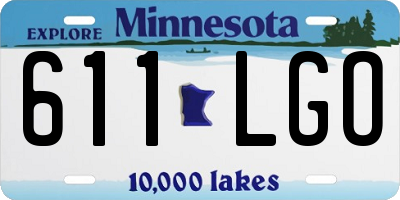 MN license plate 611LGO