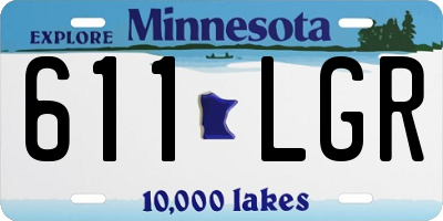 MN license plate 611LGR